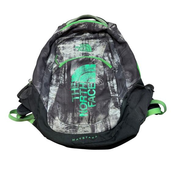 The North Face TNF Haystack Black White Real Tree Camo Backpack Daypack - Picture 1 of 16